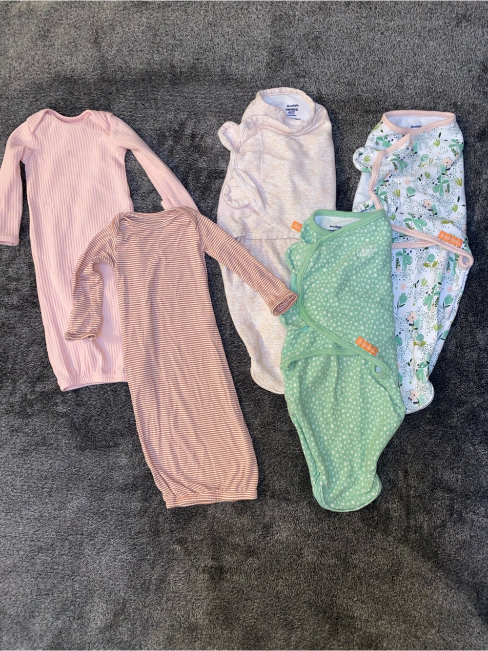 Newborn Baby Girl Sleep Bundle – 3 SwaddleMe Sleep Sacks + 2 Nightgowns